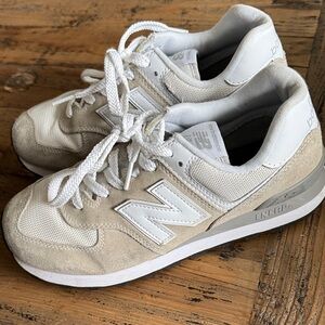 New Balance Cream and White Sneakers